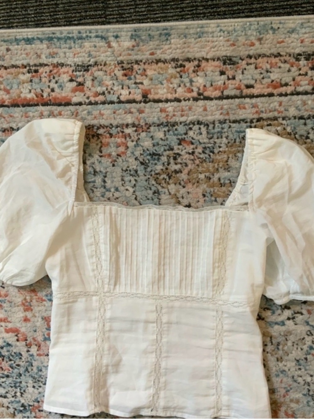 Reformation White Puff Sleeve Blouse